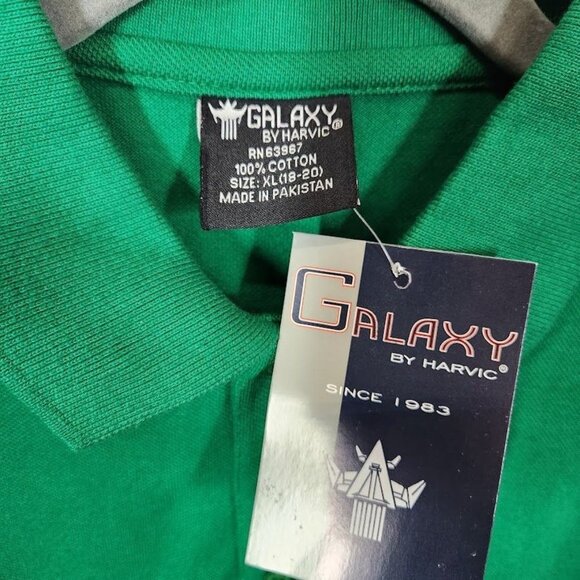 Galaxy by Harvic Mens SS Pique Polo Shirts Uniform Fitted in Kelly Green Size XL - Picture 4 of 4